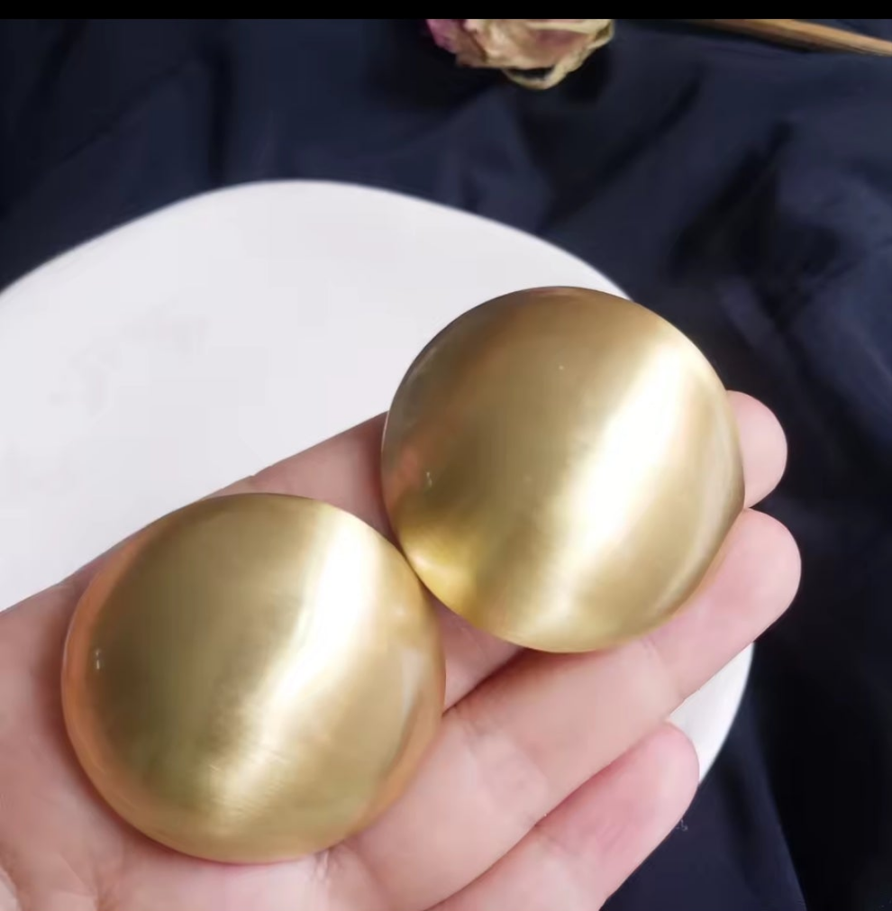 Round Matte Large Stud Earrings