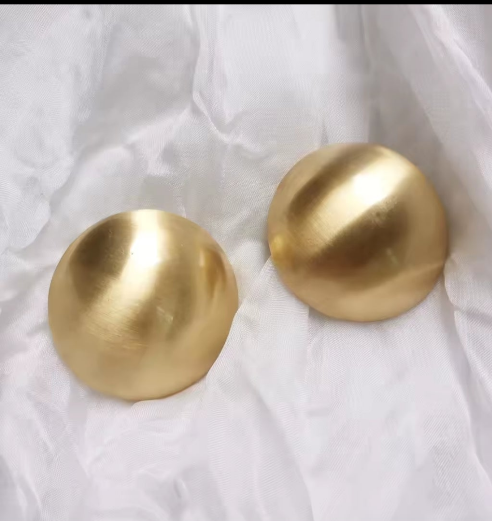 Round Matte Large Stud Earrings
