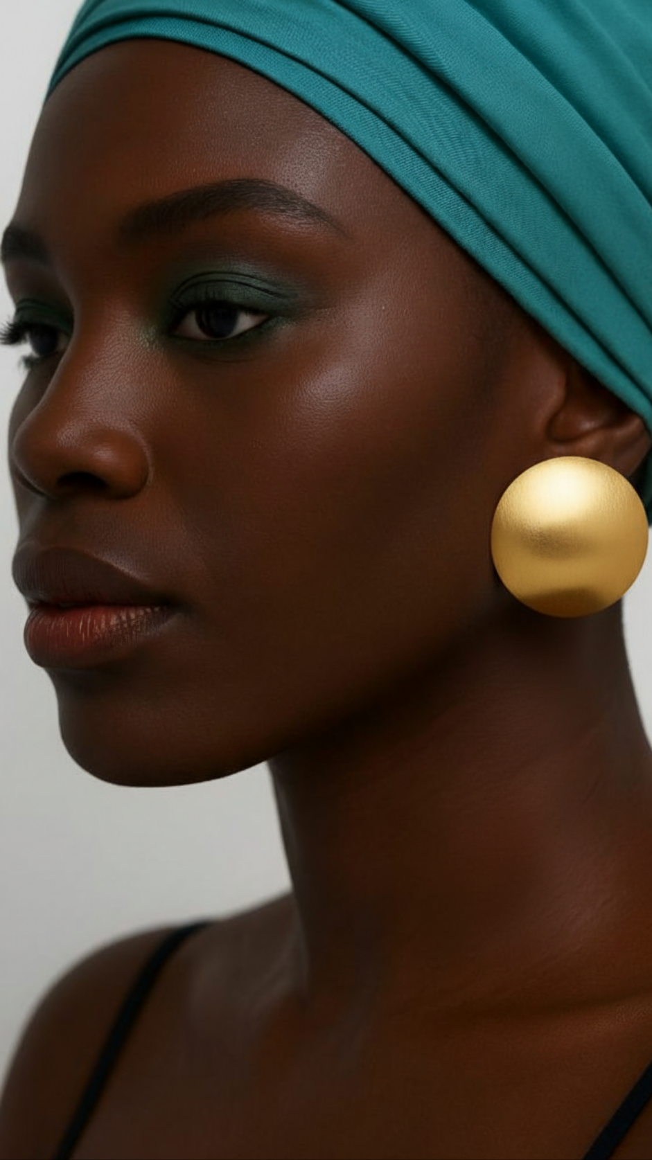 Round Matte Large Stud Earrings