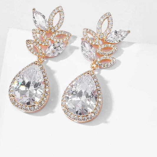 Tear Drop Zirconia Earrings