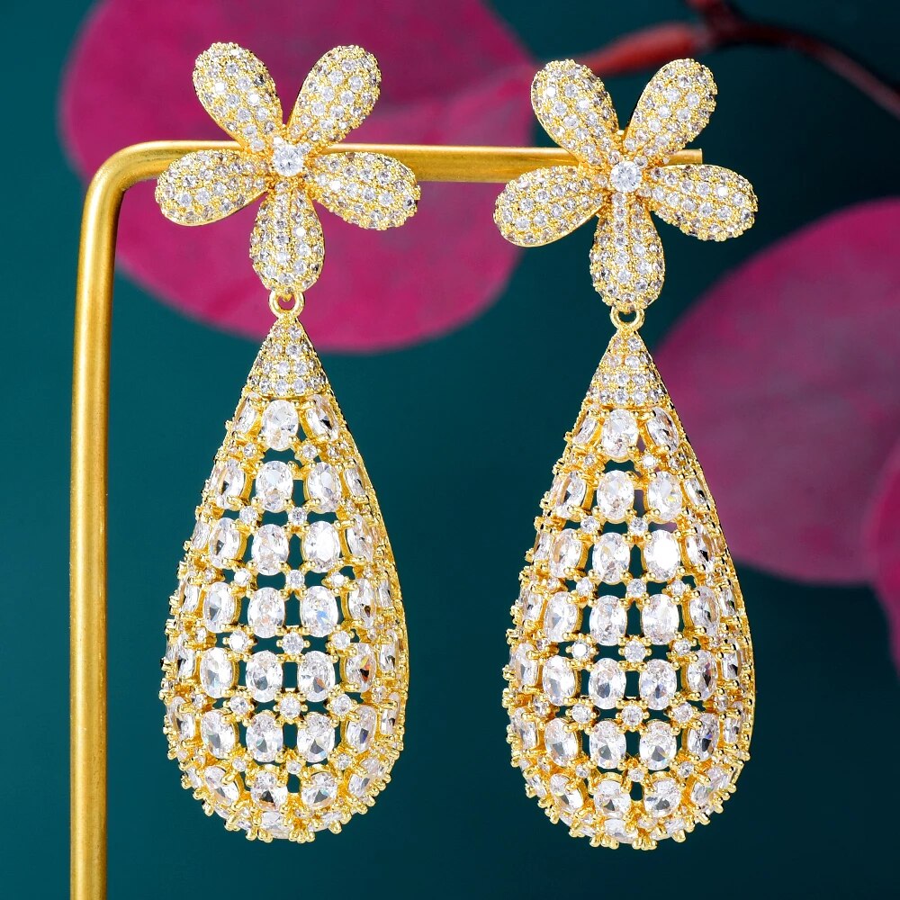 Rhinestone Tear Drop Earrings