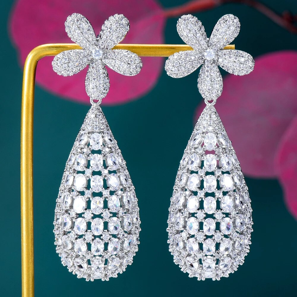 Rhinestone Tear Drop Earrings