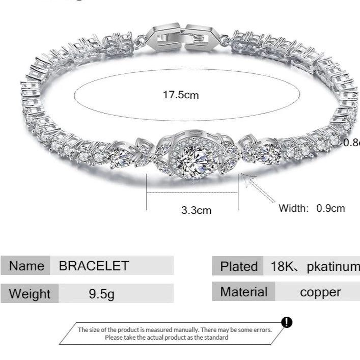 Elegant Waterdrop Cubic Zircon Chain Link Tennis Bracelet